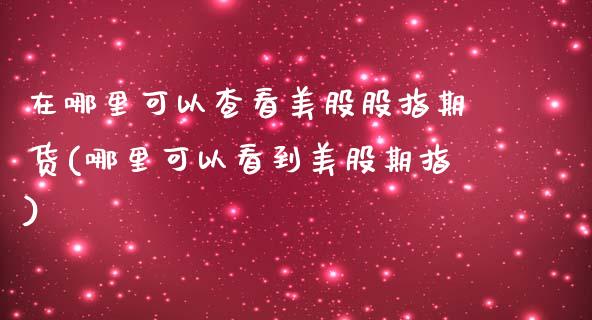 在哪里可以查看美股股指期货(哪里可以看到美股期指)_https://gj1.wpmee.com_国际期货_第1张