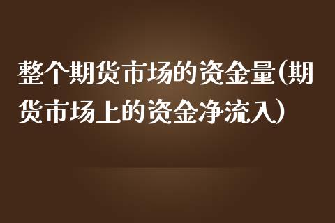 整个期货市场的资金量(期货市场上的资金净流入)_https://gj1.wpmee.com_国际期货_第1张