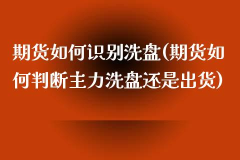 期货如何识别洗盘(期货如何判断主力洗盘还是出货)_https://gj1.wpmee.com_国际期货_第1张