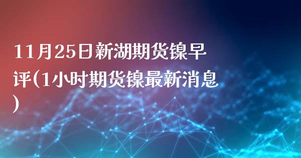 11月25日新湖期货镍早评(1小时期货镍最新消息)_https://gj1.wpmee.com_国际期货_第1张