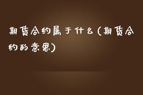 期货合约属于什么(期货合约的意思)_https://gj1.wpmee.com_国际期货_第1张