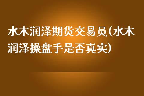 水木润泽期货交易员(水木润泽操盘手是否真实)_https://gj1.wpmee.com_国际期货_第1张