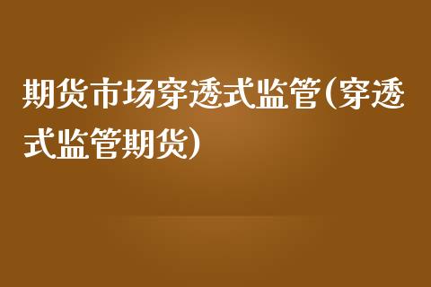 期货市场穿透式监管(穿透式监管期货)_https://gj1.wpmee.com_国际期货_第1张