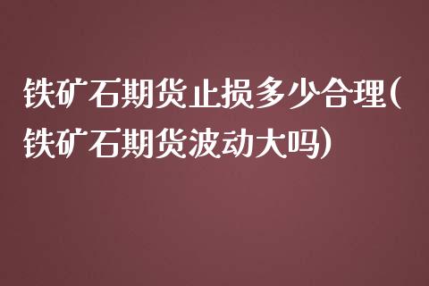 铁矿石期货止损多少合理(铁矿石期货波动大吗)_https://gj1.wpmee.com_国际期货_第1张