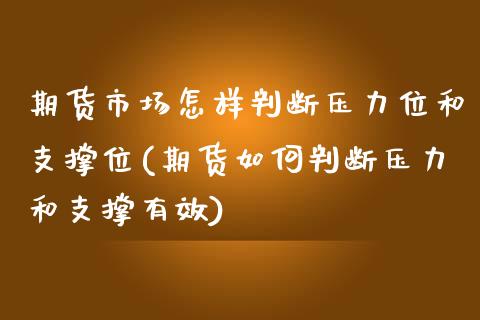 期货市场怎样判断压力位和支撑位(期货如何判断压力和支撑有效)_https://gj1.wpmee.com_国际期货_第1张