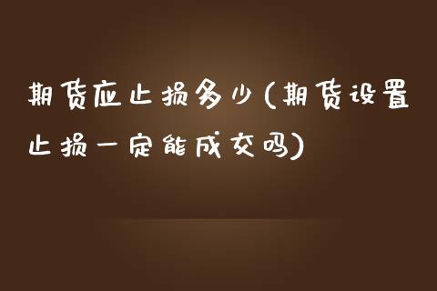 期货应止损多少(期货设置止损一定能成交吗)_https://gj1.wpmee.com_国际期货_第1张