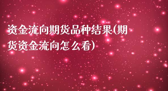 资金流向期货品种结果(期货资金流向怎么看)_https://gj1.wpmee.com_国际期货_第1张