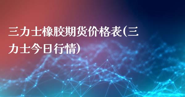 三力士橡胶期货价格表(三力士今日行情)_https://gj1.wpmee.com_国际期货_第1张