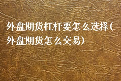 外盘期货杠杆要怎么选择(外盘期货怎么交易)_https://gj1.wpmee.com_国际期货_第1张