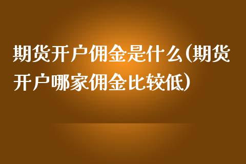 期货开户佣金是什么(期货开户哪家佣金比较低)_https://gj1.wpmee.com_国际期货_第1张