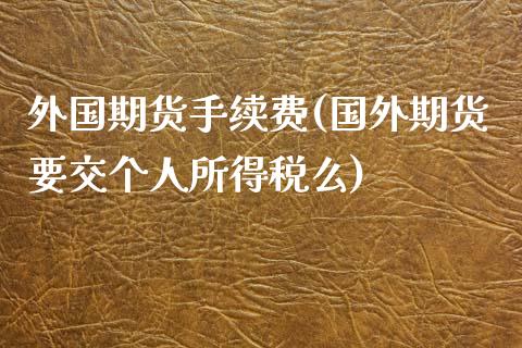 外国期货手续费(国外期货要交个人所得税么)_https://gj1.wpmee.com_国际期货_第1张