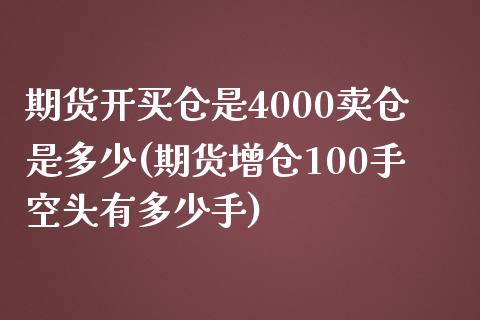 期货开买仓是4000卖仓是多少(期货增仓100手空头有多少手)_https://gj1.wpmee.com_国际期货_第1张