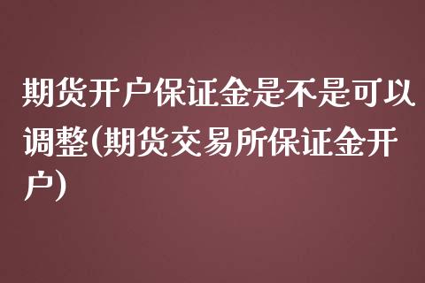 期货开户保证金是不是可以调整(期货交易所保证金开户)_https://gj1.wpmee.com_国际期货_第1张