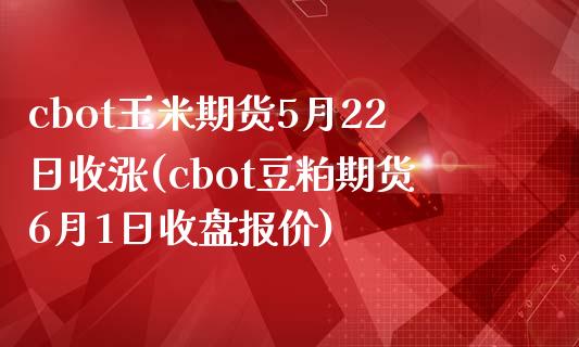 cbot玉米期货5月22日收涨(cbot豆粕期货6月1日收盘报价)_https://gj1.wpmee.com_国际期货_第1张