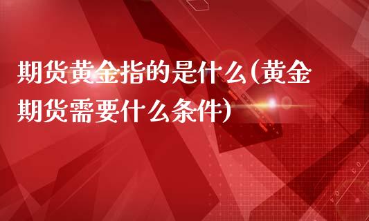 期货黄金指的是什么(黄金期货需要什么条件)_https://gj1.wpmee.com_国际期货_第1张