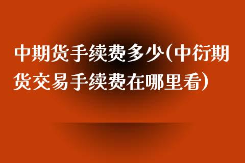 中期货手续费多少(中衍期货交易手续费在哪里看)_https://gj1.wpmee.com_国际期货_第1张