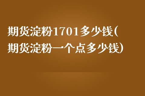 期货淀粉1701多少钱(期货淀粉一个点多少钱)_https://gj1.wpmee.com_国际期货_第1张