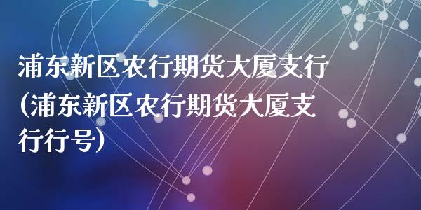 浦东新区农行期货大厦支行(浦东新区农行期货大厦支行行号)_https://gj1.wpmee.com_国际期货_第1张