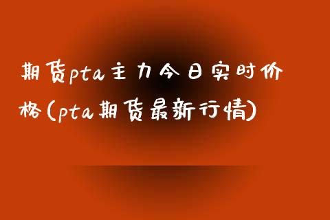 期货pta主力今日实时价格(pta期货最新行情)_https://gj1.wpmee.com_国际期货_第1张