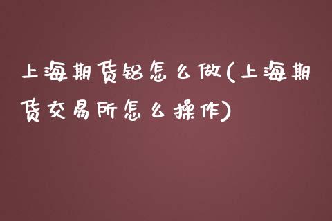 上海期货铝怎么做(上海期货交易所怎么操作)_https://gj1.wpmee.com_国际期货_第1张