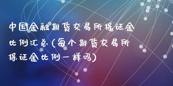 中国金融期货交易所保证金比例汇总(每个期货交易所保证金比例一样吗)_https://gj1.wpmee.com_国际期货_第1张