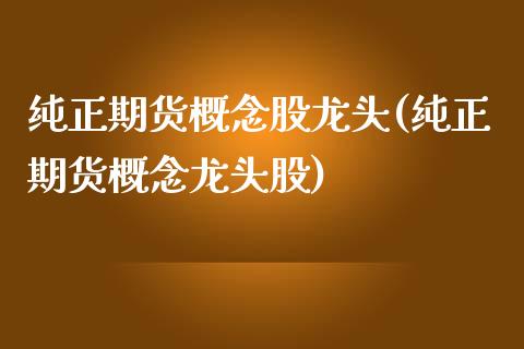 纯正期货概念股龙头(纯正期货概念龙头股)_https://gj1.wpmee.com_国际期货_第1张