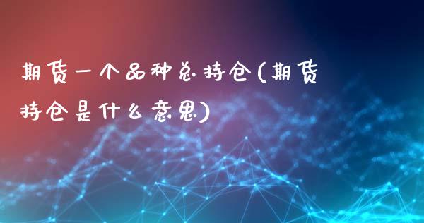 期货一个品种总持仓(期货持仓是什么意思)_https://gj1.wpmee.com_国际期货_第1张