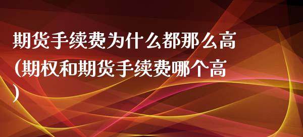 期货手续费为什么都那么高(期权和期货手续费哪个高)_https://gj1.wpmee.com_国际期货_第1张