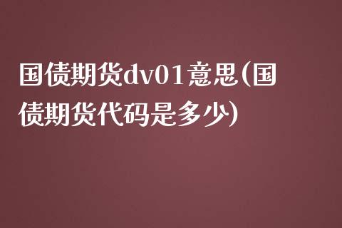 国债期货dv01意思(国债期货代码是多少)_https://gj1.wpmee.com_国际期货_第1张