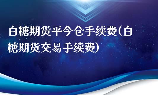 白糖期货平今仓手续费(白糖期货交易手续费)_https://gj1.wpmee.com_国际期货_第1张