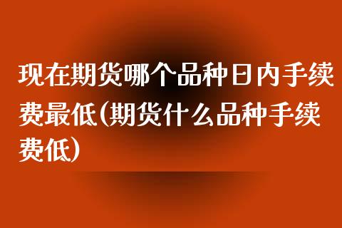 现在期货哪个品种日内手续费最低(期货什么品种手续费低)_https://gj1.wpmee.com_国际期货_第1张