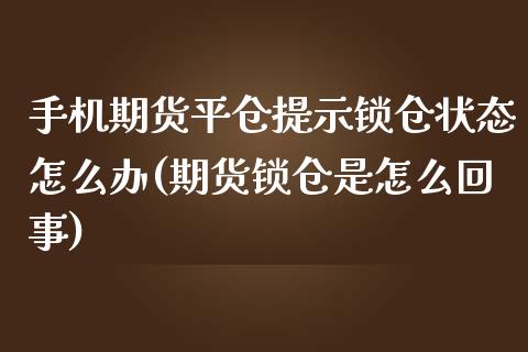 手机期货平仓提示锁仓状态怎么办(期货锁仓是怎么回事)_https://gj1.wpmee.com_国际期货_第1张